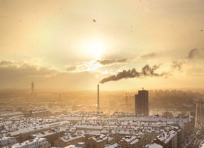 pollution-from-chimney-in-town